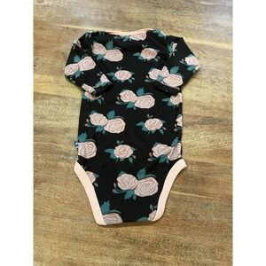 Kickee Pants Long Sleeve One Piece Infant 6-12 Month Black‎ English Rose Garden